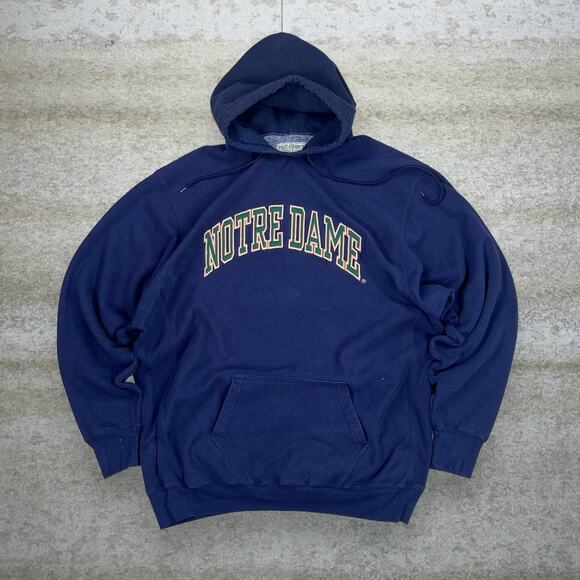 Steve & Barry's Other - Vintage Notre Dame Hoodie Navy Blue Cotton Pullover 90s